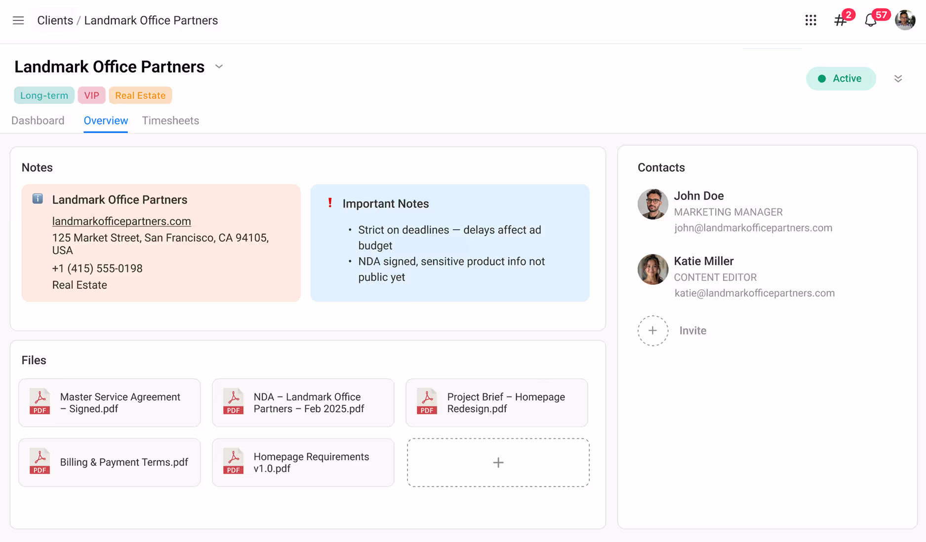 One place for all client details