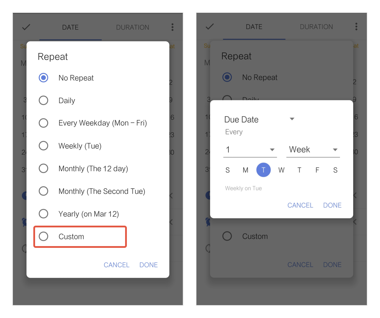 TickTick vs Todoist: Todoist recurring tasks