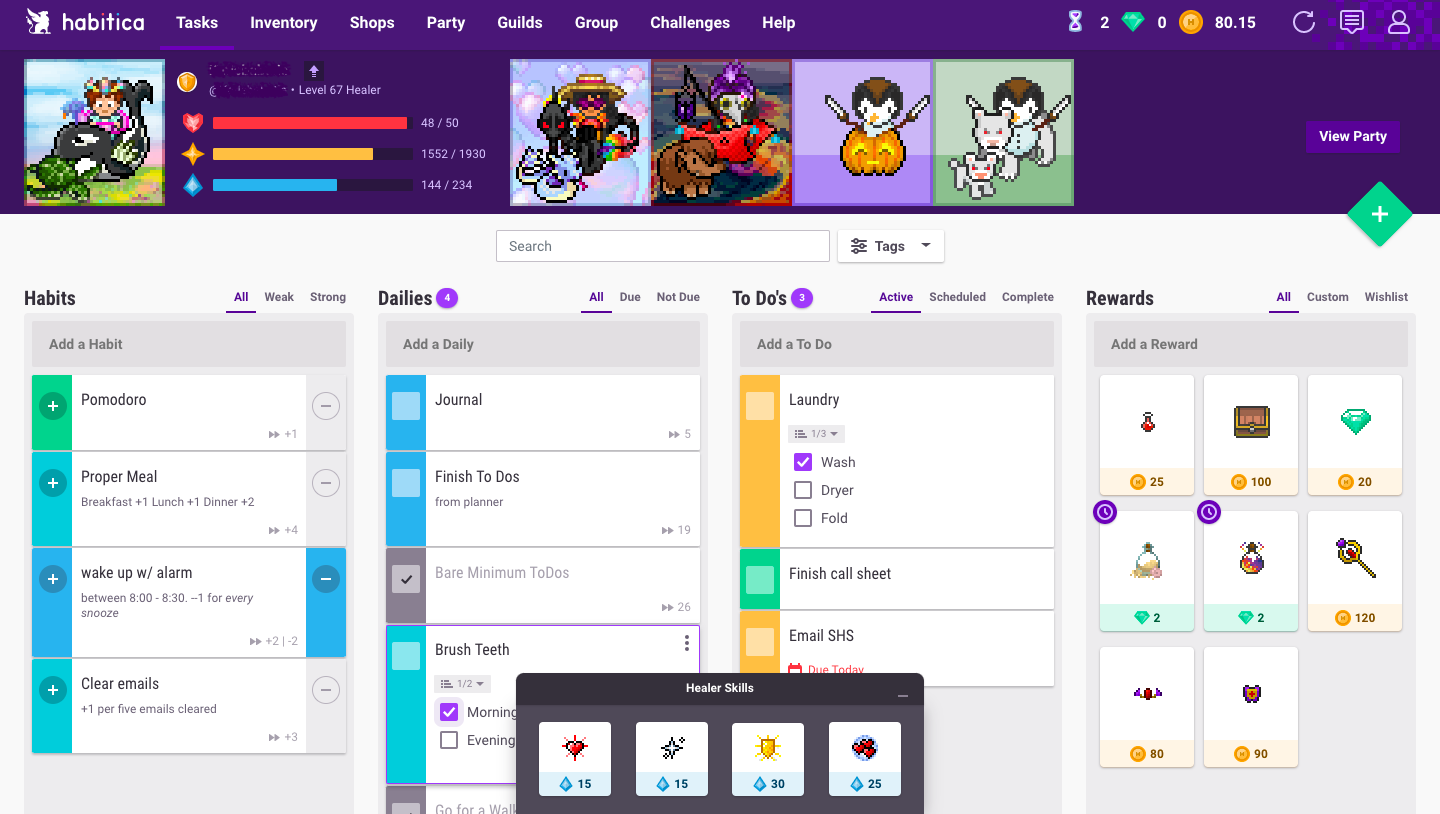 10 Best Daily Checklist App Options: #2 Habitica