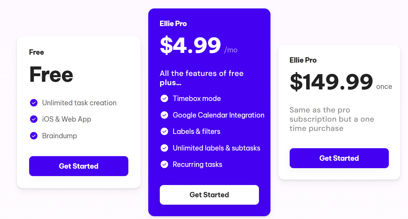 Ellie Planner's pricing