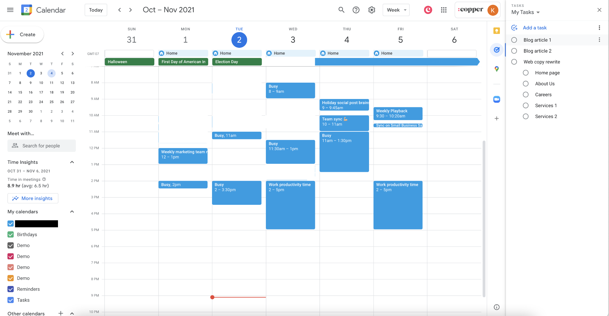 Google Calendar is a good daily planner app for individuals