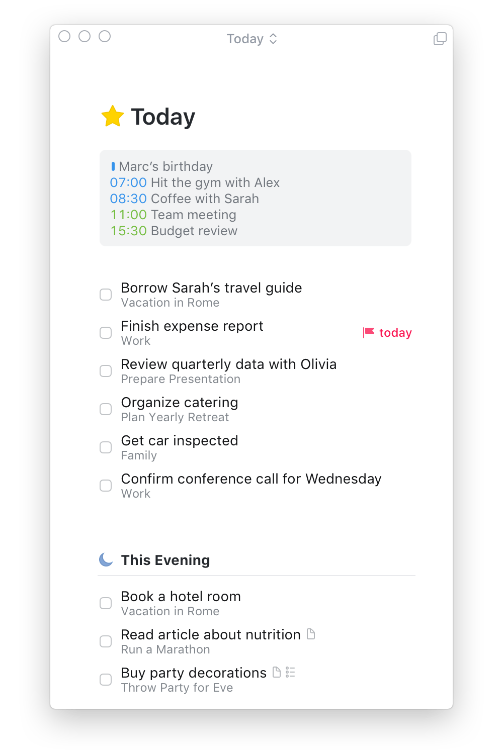 Things 3 is an ideal daily planner app for Apple users.