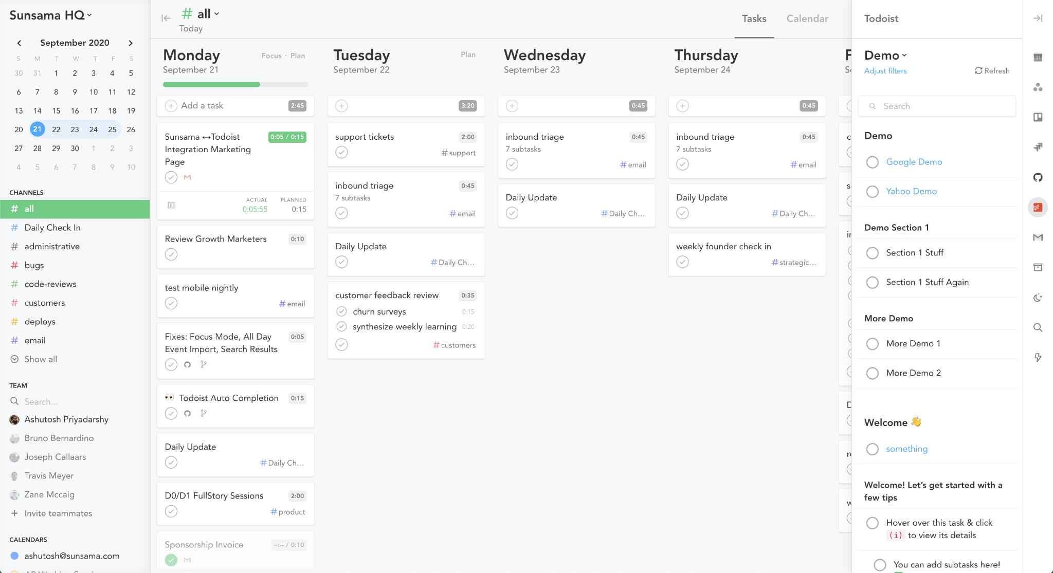 Sunsama - a paid digital planner that syncs with Google Calendar