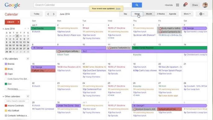 Google Calendar - a simple and intuitive family-shared calendar app