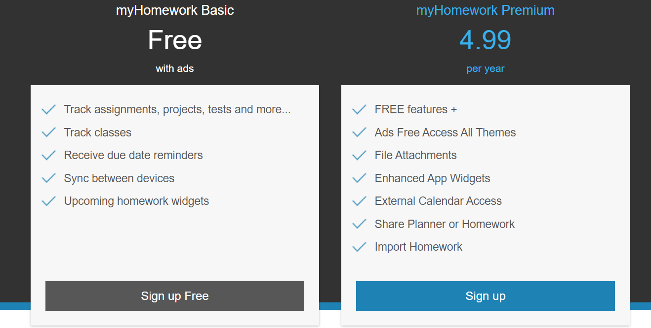 free homework planner online