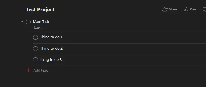 Todoist vs Things 3: Todoist's nested subtasks