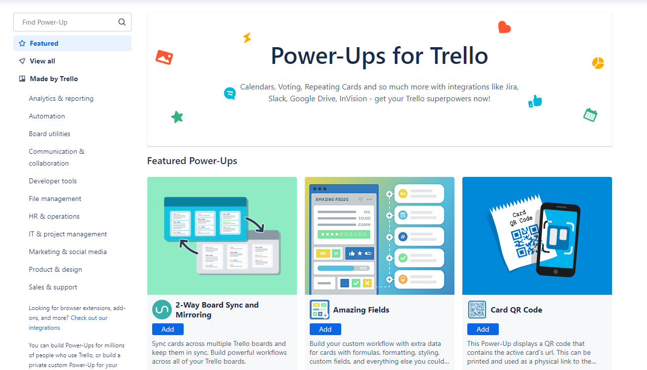 Trello vs Microsoft Planner | Trello's Power-Ups