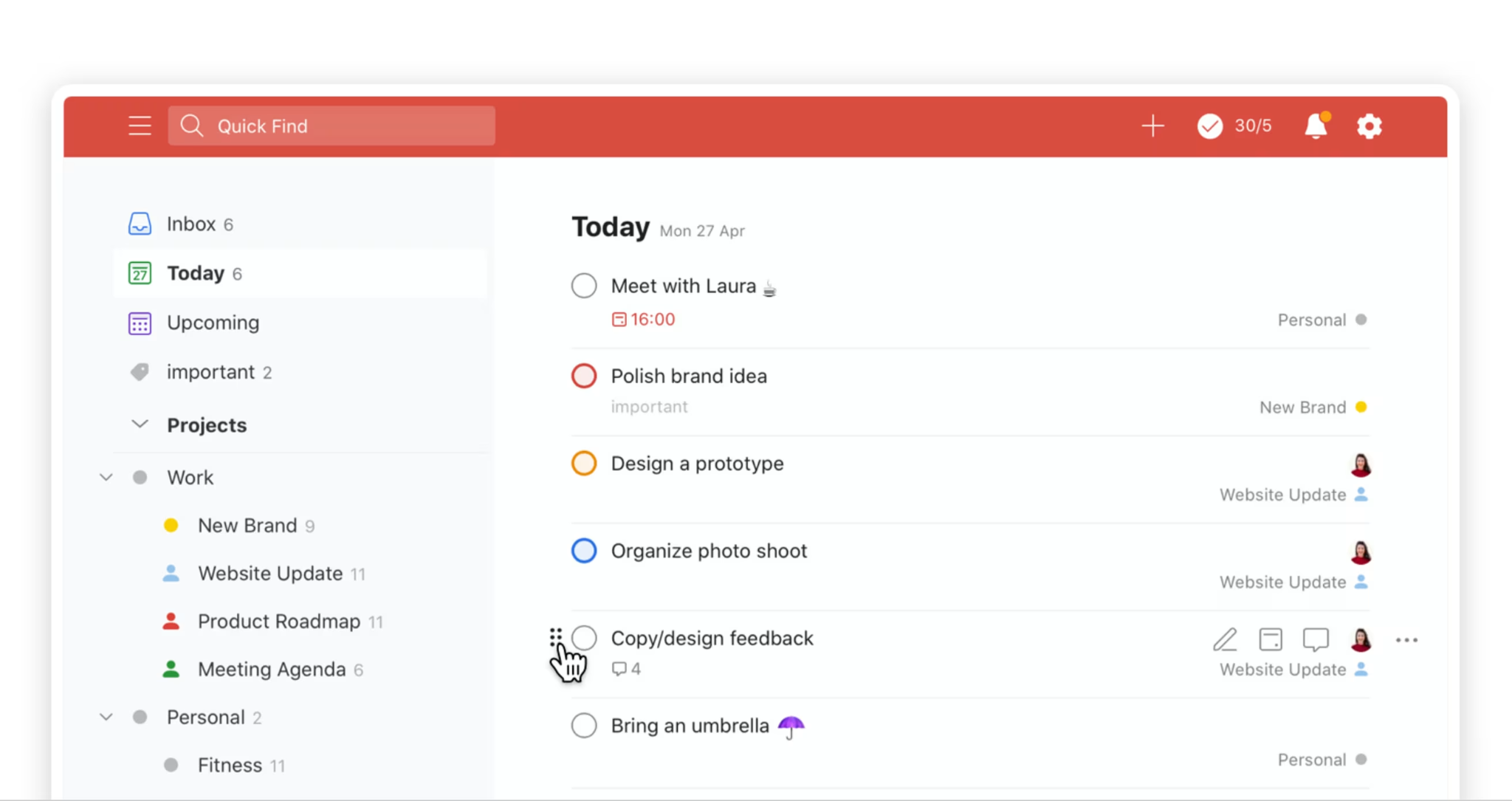 Todoist Review - Today view