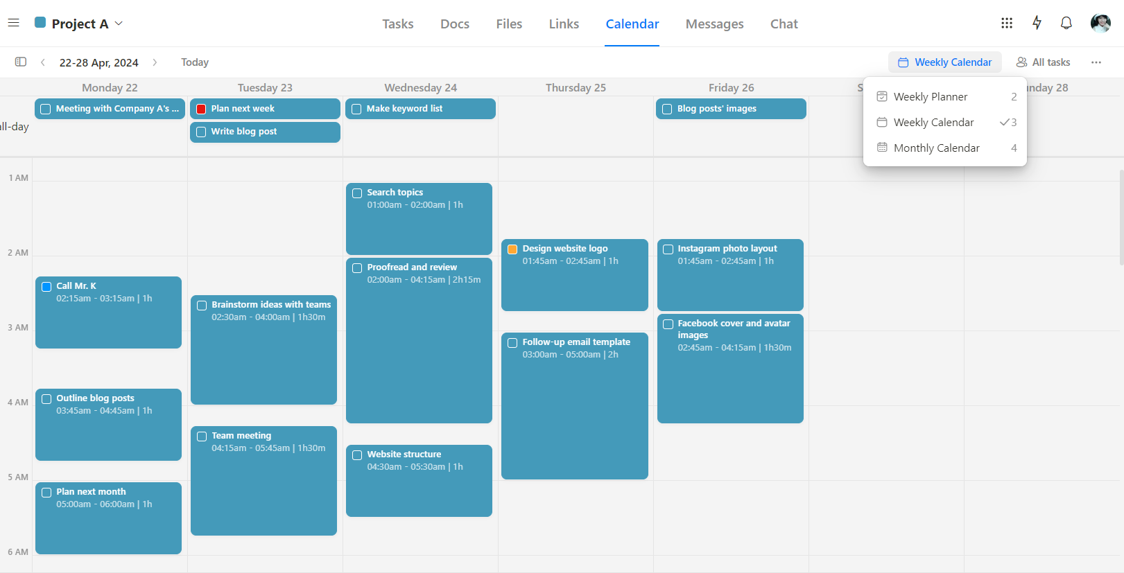 ClickUp alternative - What makes Upbase a great alternative: its robust project planning and scheduling functionalities
