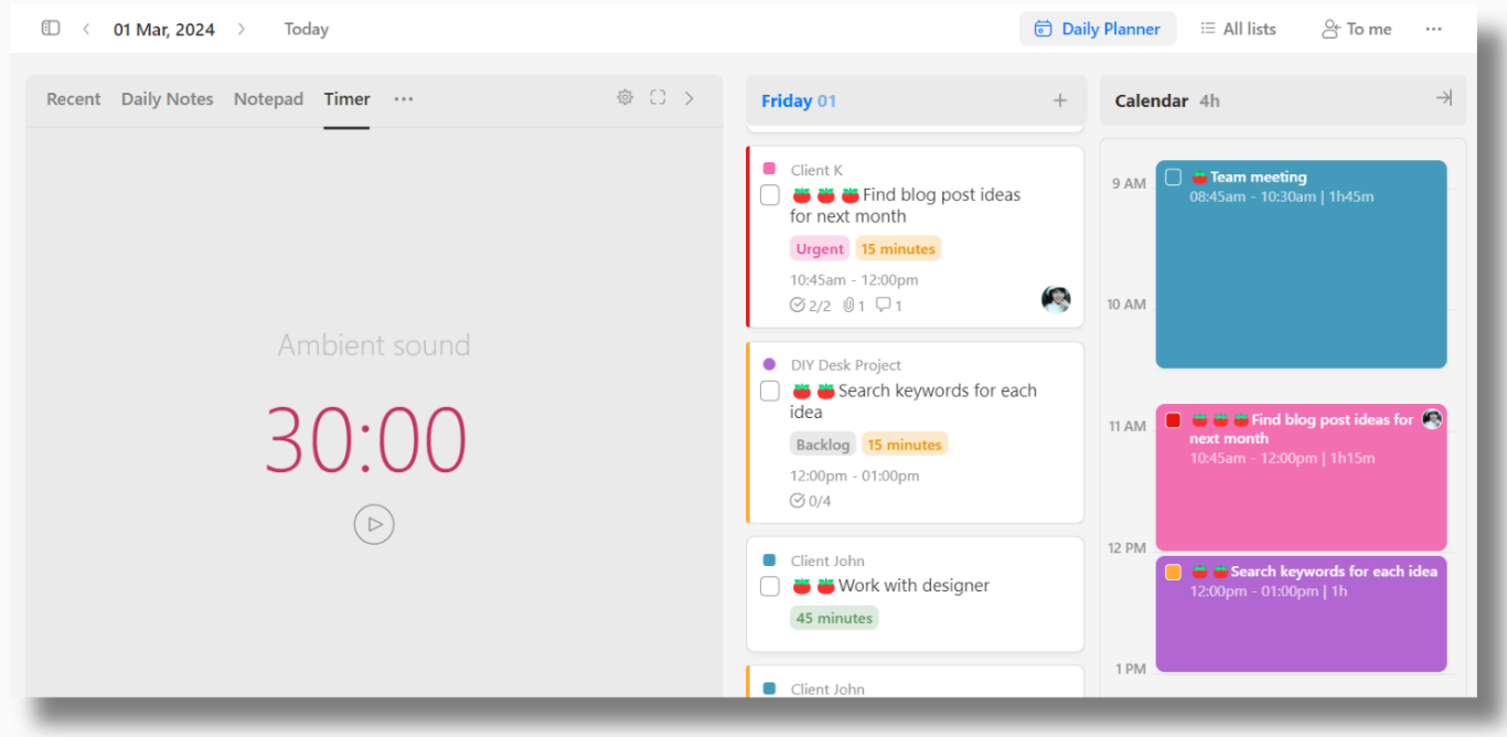 Upbase's robust daily planning function makes it a great alternative to Wrike project management software