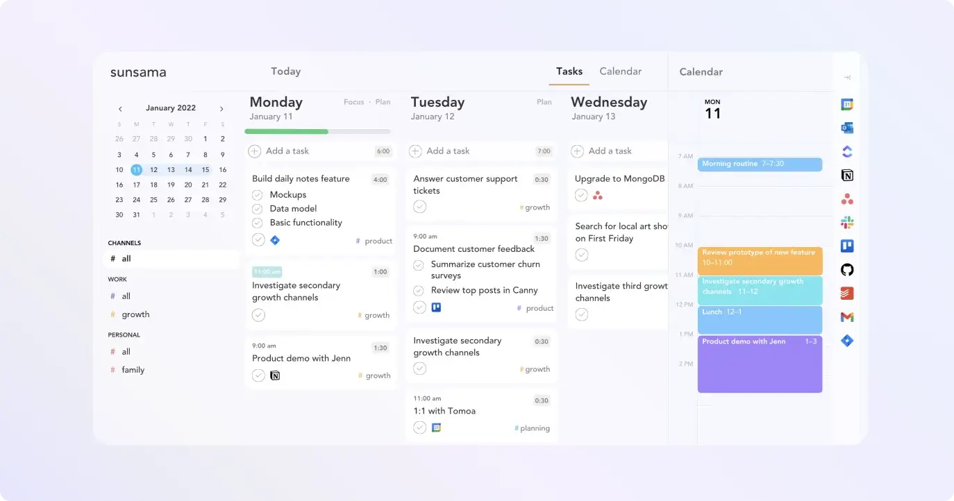 13 Best Personal Planner App Picks - #3 Sunsama — Best Daily Planner App for Beginners