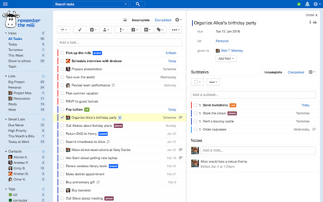 12 Top Free Task Management Software For Individuals - #11 Remember The Milk