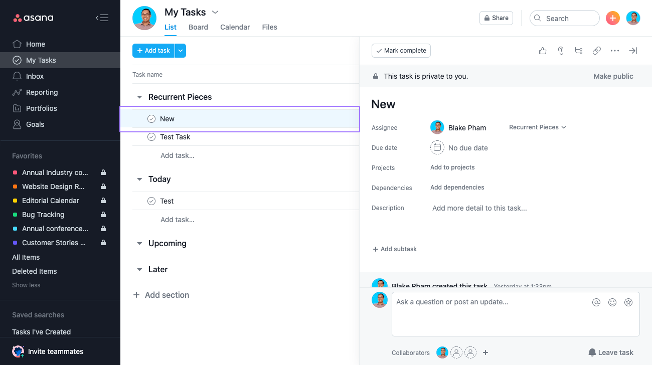 Motion Vs. Asana: Features Comparison | Task Creation and Assignment